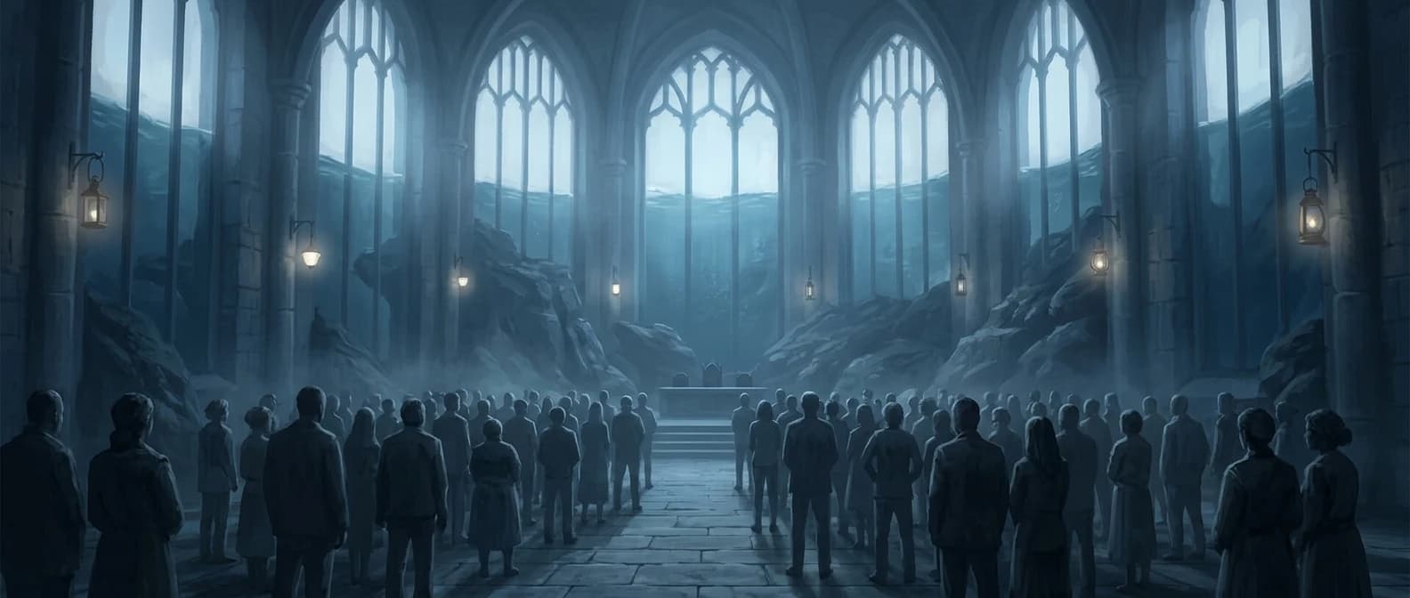 A memory. A great hall, the sea already at the windows.
