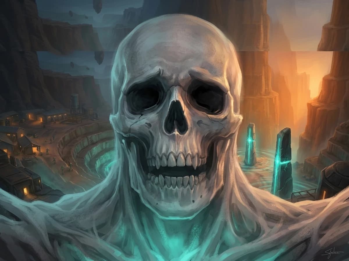 The Hollow's face, for one moment not broadcasting.