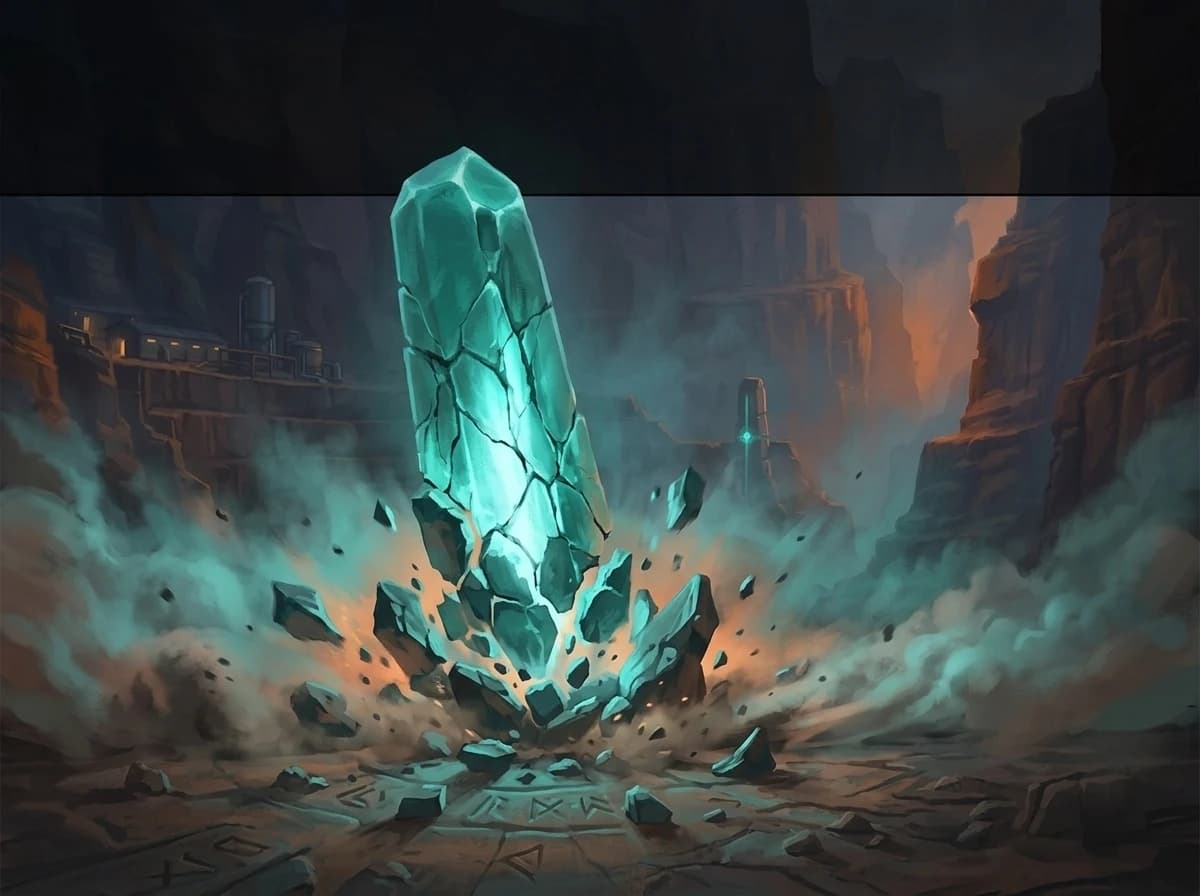 The Stone shatters. The light goes out of it.