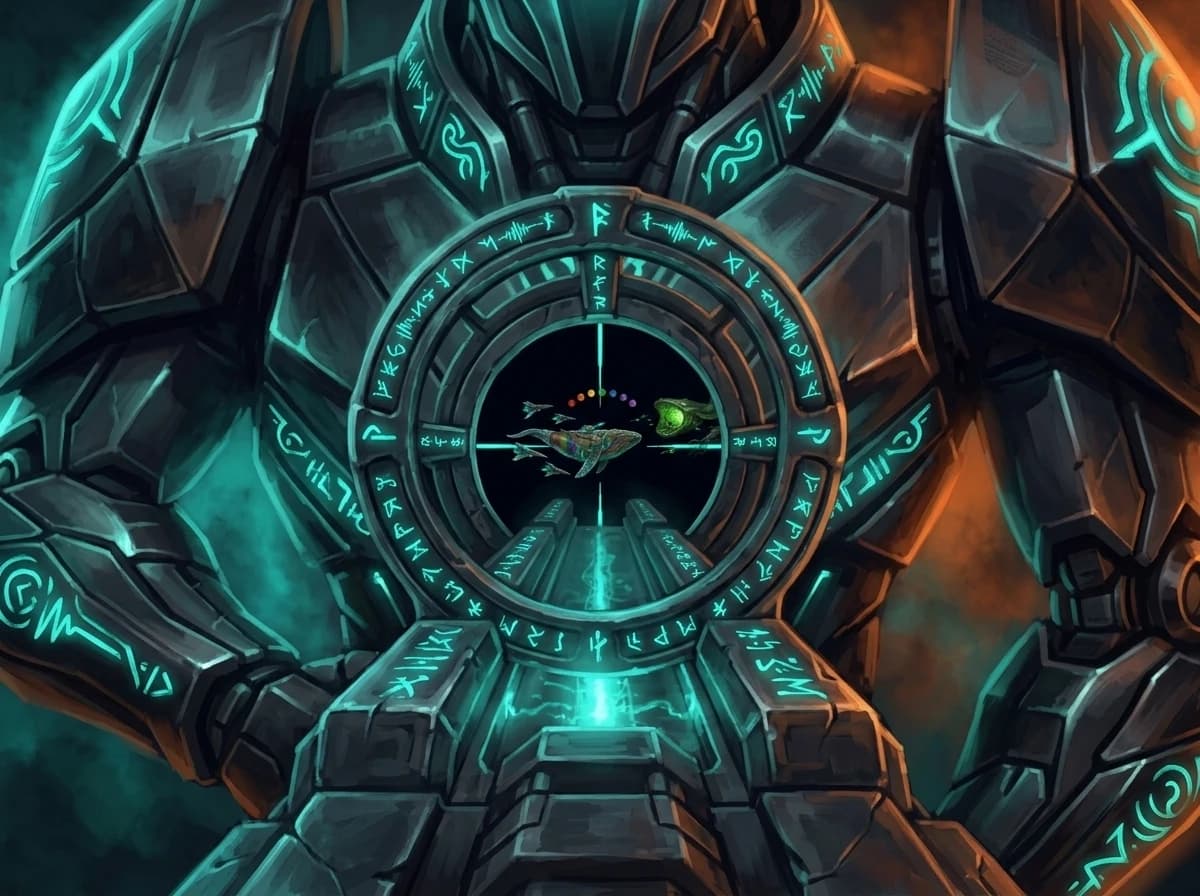 The scope. The reticle finding a small thing at enormous distance.