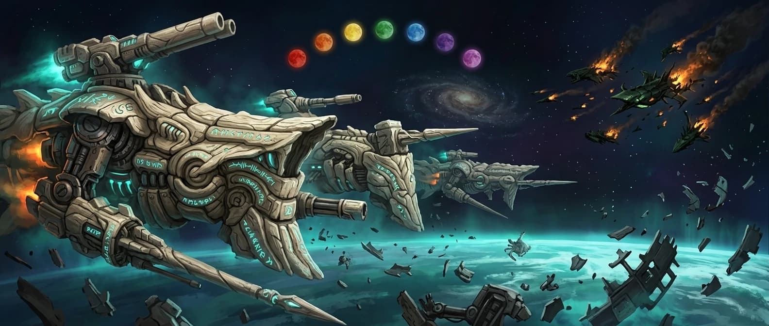 The armada holding station. The Hollow fleet running.